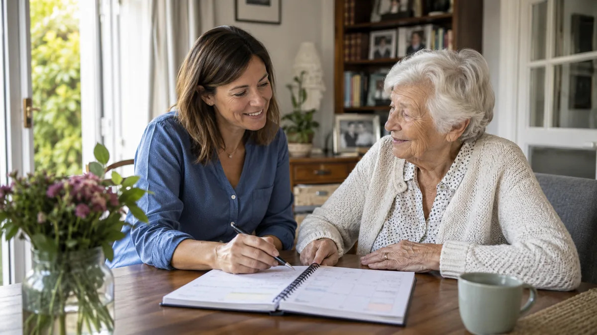 Évaluation des besoins avant la mise en place d'une aide à domicile